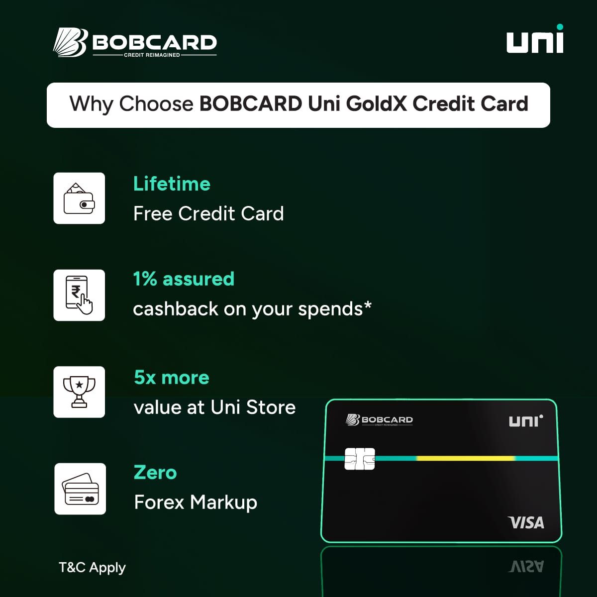 BOBCARD Uni GoldX Credit Card